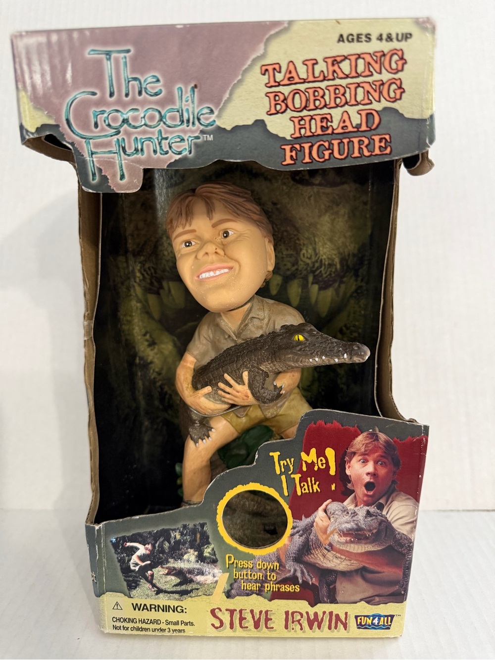 Vintage The Crocodile Hunter Steve Irwin Talking Bobble Figure